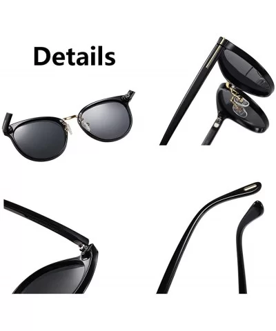 Women Sunglasses Polarized TAC Lens Driving Glasses Men UV400 - Black Frame Grey Lens - C91963ZTDXK $7.81 Round