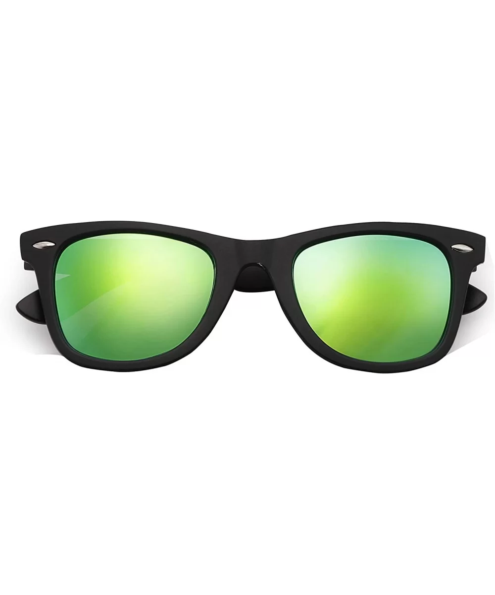 Stylish 80th Retro Unisex Polarized Sunglasses UV400 Classic Vintage Chic - Black-ice Green - CT18DUWTWXQ $6.03 Oversized