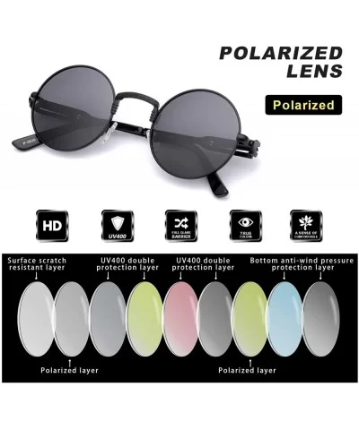 Womens Round Polarized Mirrored Sunglasses Vintage Hippie Eyewear for Driving Fishing- UV400 Protection - CJ18NDI4A82 $12.20 ...