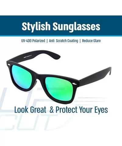 Stylish 80th Retro Unisex Polarized Sunglasses UV400 Classic Vintage Chic - Black-ice Green - CT18DUWTWXQ $6.03 Oversized