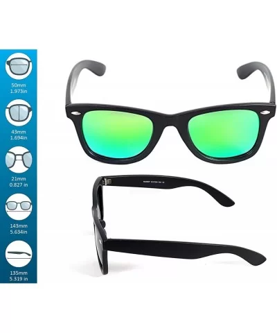 Stylish 80th Retro Unisex Polarized Sunglasses UV400 Classic Vintage Chic - Black-ice Green - CT18DUWTWXQ $6.03 Oversized