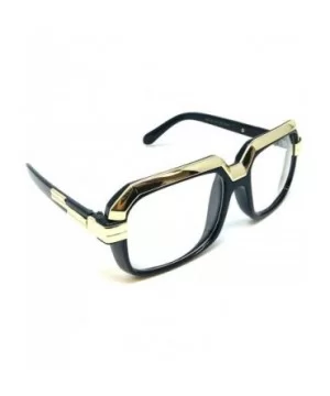 Gazelle Deluxe Square Luxury Hip Hop Sunglasses - Black & Gold Metallic Frame - CV18Z6Q5RGU $10.65 Square