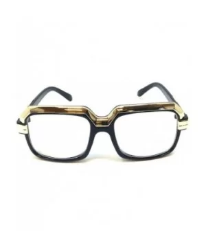 Gazelle Deluxe Square Luxury Hip Hop Sunglasses - Black & Gold Metallic Frame - CV18Z6Q5RGU $10.65 Square