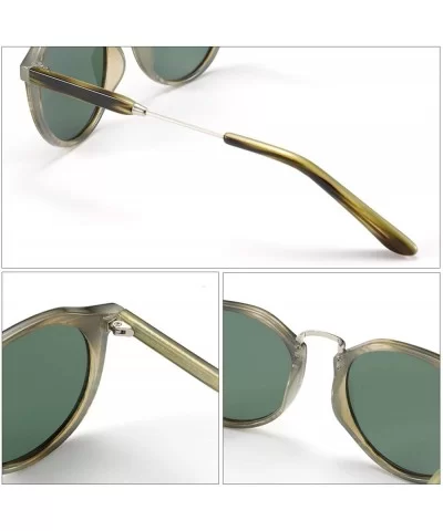 Retro Polarized Round Sunglasses for Men Women Vintage Designer Style UV400 Protection Lens - CM18ZZWATYE $9.95 Round