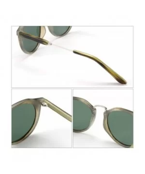 Retro Polarized Round Sunglasses for Men Women Vintage Designer Style UV400 Protection Lens - CM18ZZWATYE $9.95 Round