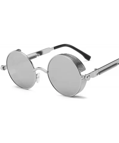 Classic Gothic Steampunk Sunglasses Women Vintage Round Metal Frame Sun Glasses UV400 - Black Gray - CJ19858GXOK $23.62 Round