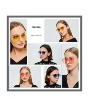 Round Sunglasses for Women Retro Aviator Double Bridge Fashion Circle Vintage Cute Sun Glasses - C018WICADM0 $7.01 Round