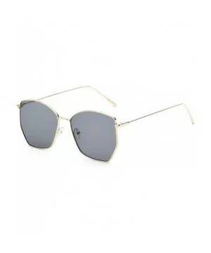 Women Metal Square Geometric Cat Eye Oversized Fashion Sunglasses - Grey - C318IOG2Z7U $5.26 Cat Eye