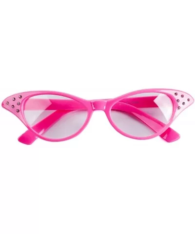 Rhinestone Cat Eye 50s Party Glasses in Many Colors - Pink - CM114LJX9C9 $8.05 Cat Eye