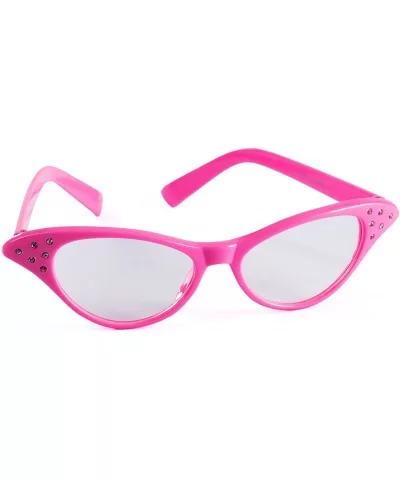 Rhinestone Cat Eye 50s Party Glasses in Many Colors - Pink - CM114LJX9C9 $8.05 Cat Eye