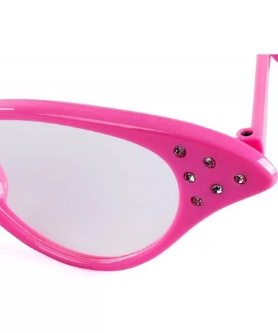 Rhinestone Cat Eye 50s Party Glasses in Many Colors - Pink - CM114LJX9C9 $8.05 Cat Eye