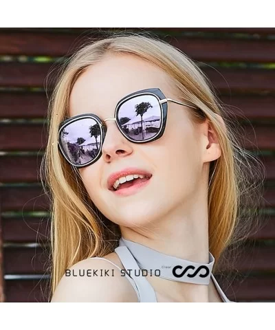 Oversized Round Sunglasses for Women - UV Protection - Hippie Hipster Women Sunglasses - Purple - C1180CHHSDY $10.05 Oversized