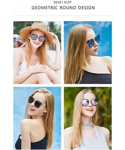 Oversized Round Sunglasses for Women - UV Protection - Hippie Hipster Women Sunglasses - Purple - C1180CHHSDY $10.05 Oversized