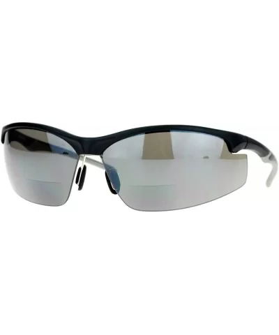 Mens All Black Bifocal Lens Sport Baseball Half Rim Sunglasses - Black - CT122XEPQ1Z $9.59 Sport