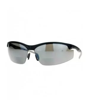 Mens All Black Bifocal Lens Sport Baseball Half Rim Sunglasses - Black - CT122XEPQ1Z $9.59 Sport