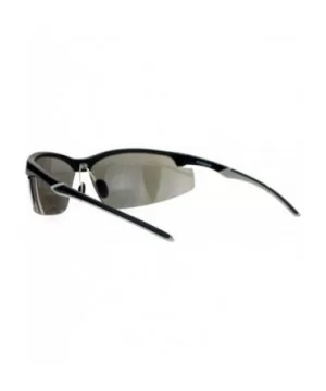 Mens All Black Bifocal Lens Sport Baseball Half Rim Sunglasses - Black - CT122XEPQ1Z $9.59 Sport