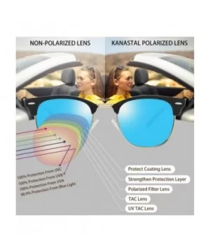 Semi Rimless Polarized Sunglasses for Women Men- Unisex Sunglasses with Half Frame - Blue Mirrored Lens - CR18OUMEA0O $11.05 ...