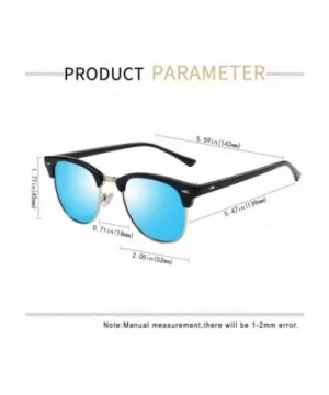 Semi Rimless Polarized Sunglasses for Women Men- Unisex Sunglasses with Half Frame - Blue Mirrored Lens - CR18OUMEA0O $11.05 ...