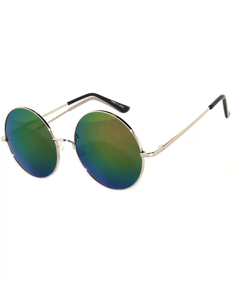 Round Retro Vintage Circle Style Sunglasses Colored Metal Frame Small frame 43 mm and 55 mm - CQ184XL8KHZ $7.70 Round