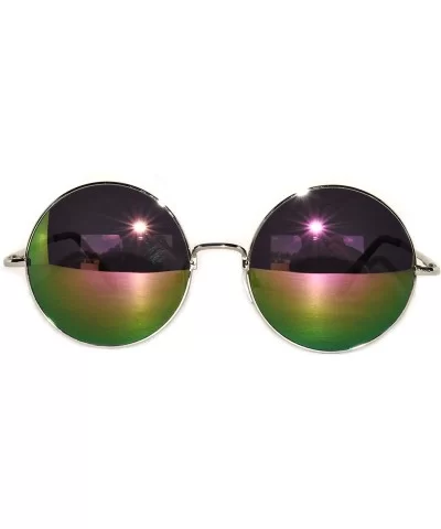 Round Retro Vintage Circle Style Sunglasses Colored Metal Frame Small frame 43 mm and 55 mm - CQ184XL8KHZ $7.70 Round