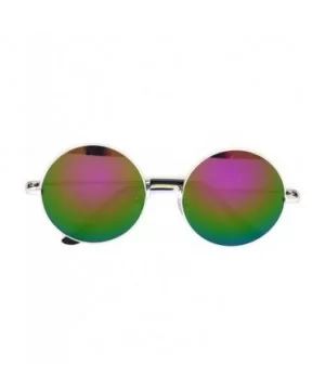 Round Retro Vintage Circle Style Sunglasses Colored Metal Frame Small frame 43 mm and 55 mm - CQ184XL8KHZ $7.70 Round