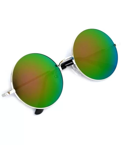 Round Retro Vintage Circle Style Sunglasses Colored Metal Frame Small frame 43 mm and 55 mm - CQ184XL8KHZ $7.70 Round