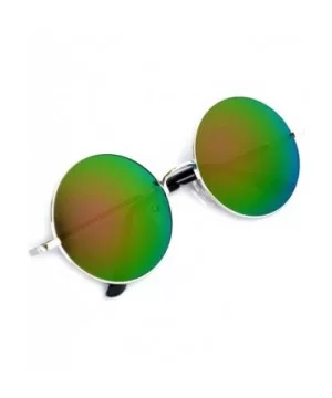 Round Retro Vintage Circle Style Sunglasses Colored Metal Frame Small frame 43 mm and 55 mm - CQ184XL8KHZ $7.70 Round