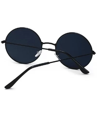 Polarized Sunglasses Classic Mirrored Glasses - Blackframe Black - C61987S3T37 $5.61 Round