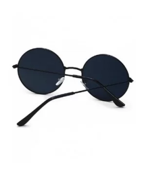 Polarized Sunglasses Classic Mirrored Glasses - Blackframe Black - C61987S3T37 $5.61 Round