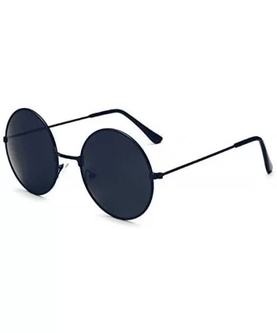 Polarized Sunglasses Classic Mirrored Glasses - Blackframe Black - C61987S3T37 $5.61 Round