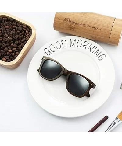 Wood Sunglasses with Polarized lenses for Men&Women Handmade Bamboo Wooden Sunglasses - X Grey - CN18WSN0439 $19.51 Round