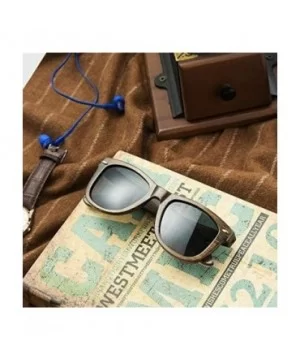 Wood Sunglasses with Polarized lenses for Men&Women Handmade Bamboo Wooden Sunglasses - X Grey - CN18WSN0439 $19.51 Round