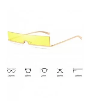 Unisex Fashion Frameless Candy Colors Plastic Lenses Sunglasses UV400 - Yellow - CL18N92MW4M $7.59 Rectangular