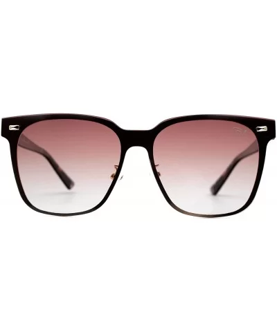 p659 Fashion Square Polarized - for Womens 100% UV PROTECTION - Brown-silvermirror - C3192TH5D84 $18.60 Square