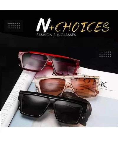 Oversized Sunglasses for Women Nonpolarized New Fashion PC Frame Glasses Uv Protection MLS5059 - Brown - CL18UY2Z7UA $5.74 Ov...