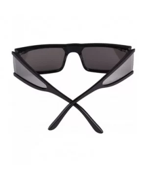 Clout Goggles Oversized Sunglasses Women Rectangle Frame Multiple Mirrored Lens Sunglasses - CH18A75SGNK $7.66 Oversized