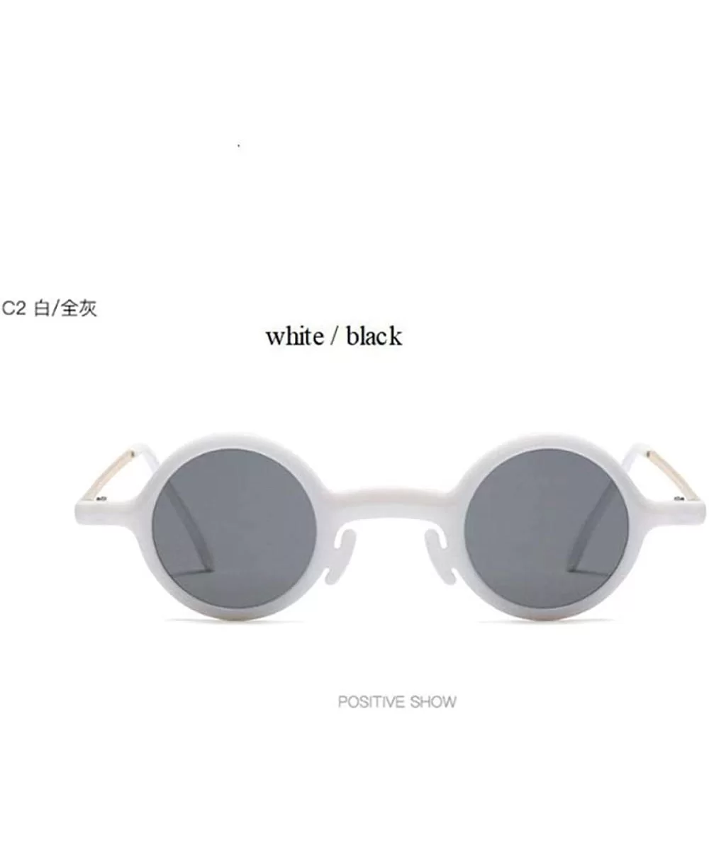 45576 Retro Steampunk Round Sunglasses Men Women Small Glasses C1 Black Black - C2 White Black - CN18YZWNE7D $8.88 Round