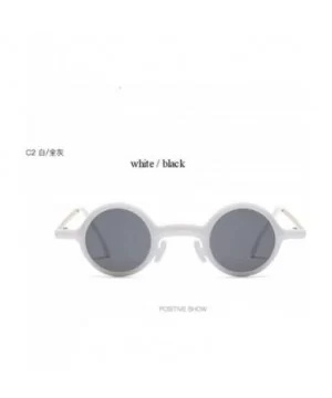 45576 Retro Steampunk Round Sunglasses Men Women Small Glasses C1 Black Black - C2 White Black - CN18YZWNE7D $8.88 Round