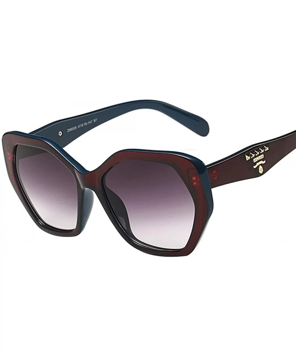 Unisex Fashion Caltrop Shield Eye wear Full frame Sunglasses - Red/Blue B7 - C612DV5O0NP $11.32 Shield