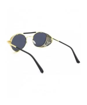 Steampunk Vintage Round Polarized Sunglasses for Men Women Lennon Style Eyewear - CF19023S8OK $14.12 Sport