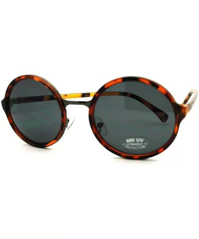 Vintage Fashion Sunglasses Round Circle Designer Frame - Tortoise - CC11GL5WGYD $6.96 Round