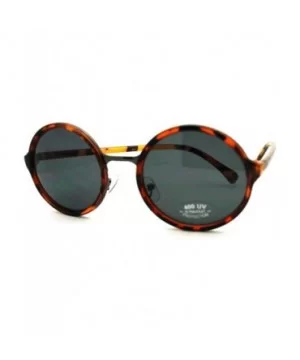 Vintage Fashion Sunglasses Round Circle Designer Frame - Tortoise - CC11GL5WGYD $6.96 Round