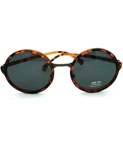 Vintage Fashion Sunglasses Round Circle Designer Frame - Tortoise - CC11GL5WGYD $6.96 Round