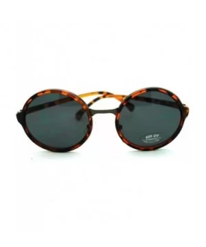 Vintage Fashion Sunglasses Round Circle Designer Frame - Tortoise - CC11GL5WGYD $6.96 Round