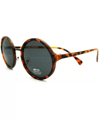 Vintage Fashion Sunglasses Round Circle Designer Frame - Tortoise - CC11GL5WGYD $6.96 Round