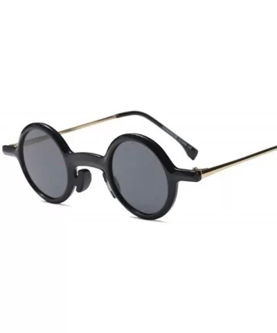 45576 Retro Steampunk Round Sunglasses Men Women Small Glasses C1 Black Black - C2 White Black - CN18YZWNE7D $8.88 Round