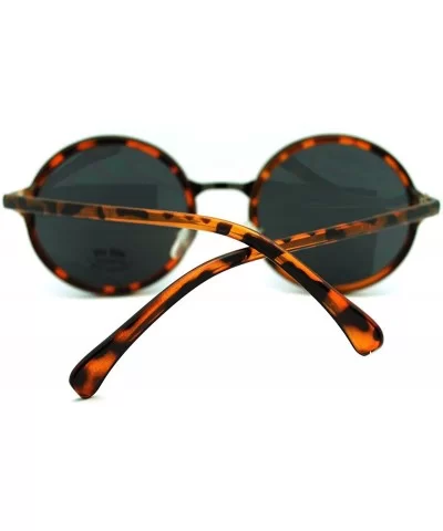 Vintage Fashion Sunglasses Round Circle Designer Frame - Tortoise - CC11GL5WGYD $6.96 Round