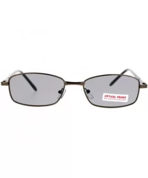 Vintage Style Narrow Rectangular Metal Rim Classic Sunglasses - Brown Black - C111J5JPN1Z $5.87 Rectangular