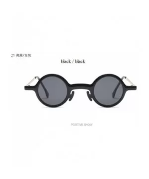 45576 Retro Steampunk Round Sunglasses Men Women Small Glasses C1 Black Black - C2 White Black - CN18YZWNE7D $8.88 Round