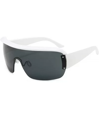 Sunglasses Oversized Square Glasses Designer - White&gray - CG18YZZ3XUN $10.44 Oversized